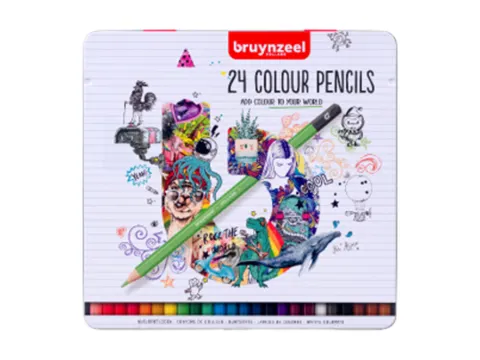 Kleurpotlood Bruynzeel blik à 24 kleuren
