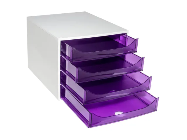 Module de classement Ecobox Linicolor 4 tiroirs - Violet