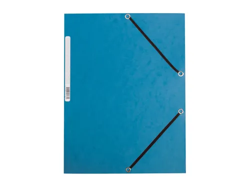 Elastomap A4 Met 3 Kleppen Karton Blauw Voor 200 Vel Pak 10 Stuks