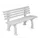Kunststofbank 740x1200x380mm Zit H 440mm 9 Latten 2 Pootstellen Wit