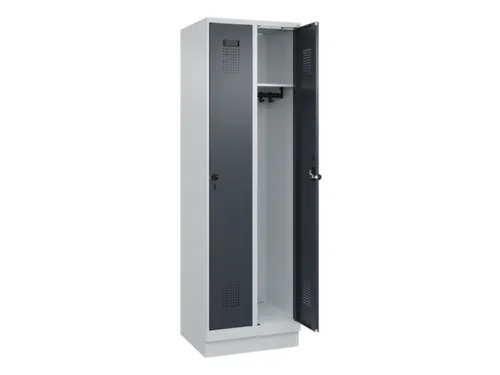 locker,HxBxD 1950x600x500mm,2vak,vak B 300mm,draaigrendel,sokkel