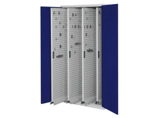 Verticale Uitschuifkast Geperf 1950x1000x600mm 4legborden Ral5010 - 1