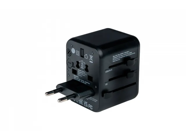Universele reisadapter UTA-02 Stekker met USB-C PD & USB-A QC poorte
