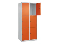 lockerkast,HxBxD 1850x800x500mm,2x3vakken,vak B 400mm,cil.-slot