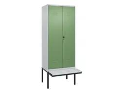PBM-locker met bank,HxBxD 2120x800x815mm,2vak,vak B 400mm,draaigrendel