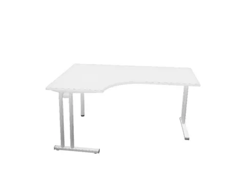 bureau in vrije vorm,HxBxD 740x1600x1200mm,vrije vorm,Bl-wit