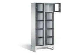 Lockerkast 1850x810x500mm 2x5 vakken Cilinderslot Poten, RAL7021