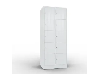 lockerkast 1950x770x640mm 2x5 vakken RAL7035 front RAL7035 sokkel - 1