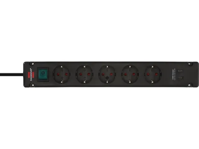 Stekkerdoos Brennenstuhl Bremounta 5 voudig inclusief 2 USB C 3 meter