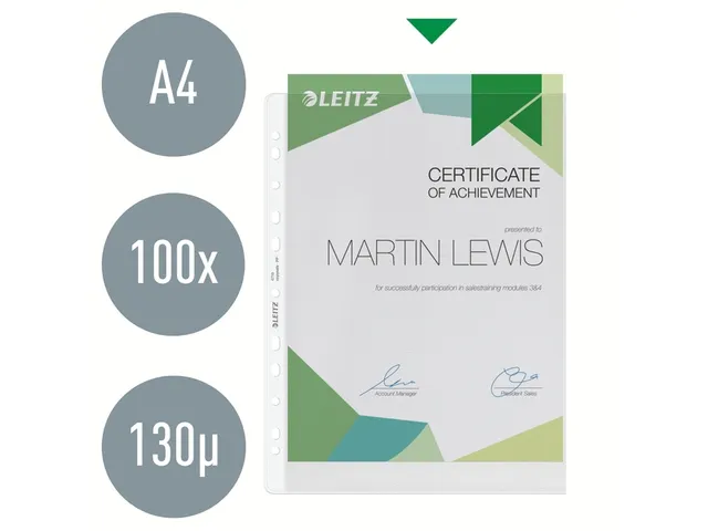 Showtas Leitz 47100003 Premium A4 Pp 0.13mm Generfd 4-gaats
