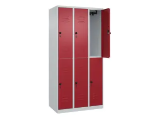 dubbeldekse locker,HxBxD 1850x900x500mm,3x2vak.,vak B 300mm - 2