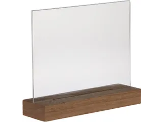 Kaarthouder Acryl Met Houten Voet A5 Horizontaal Premium - 2