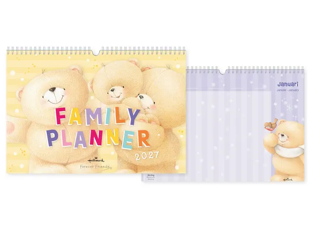 Familiekalender 2027 Forever Friends A4 internationaal