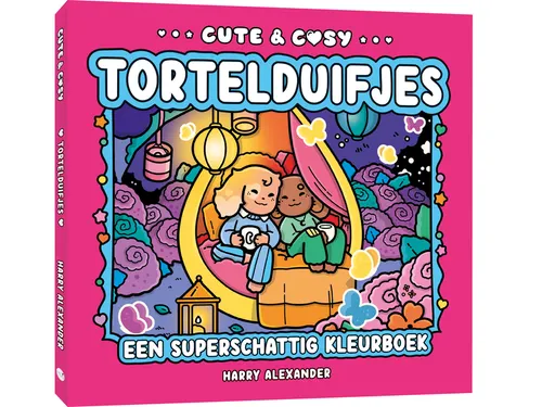 Kleurboek Cute en Cosy Tortelduifjes 64 pagina's