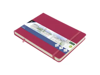Schetsboek Kangaro A5 landscape ruby PU HC 80 vel 140gr roomwit met el - 2