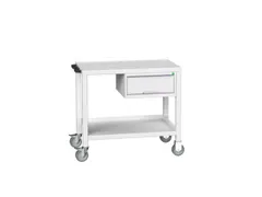 werkbank,verrijdbaar,HxBxD 910x1000x600mm,staalblad,uitrusting: lade