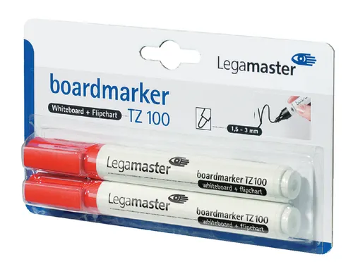 Viltstift Legamaster TZ100 Whiteboard Rond Rood 1.5-3mm 2 stuks