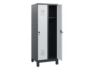schoollocker,HxBxD 1630x600x500mm,2vak,vak B 300mm,draaigrendel,voeten - 1