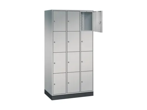 lockerkast,HxBxD 1950x920x500mm,3x4vakken,cil.-slot,sokkel