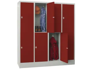 lockerkast,HxBxD 1850x1600x500mm,4x2vakken,RAL7035,front RAL3000 - 2