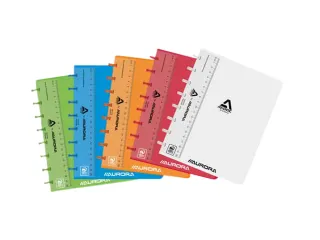 Schrift Adoc A5 ruit 5x5mm 144 pagina's 90gr transparant assorti - 3