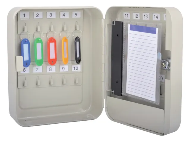 Sleutelkast Pavo budget 20 haken 200x160x60mm cilinderslot beige