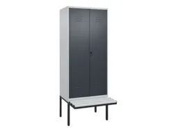 PBM-locker met bank,HxBxD 2120x800x815mm,2vak,vak B 400mm,draaigrendel