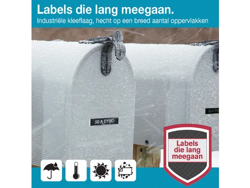 Labeltape Dymo D1 1978365 12mmx3m wit op zwart