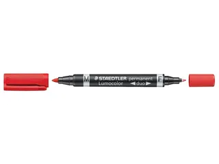 Permanent marker Lumocolor Duo rood - 1