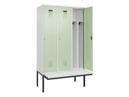 locker met bank,voor scheiding van kleding,HxBxD 2120x1200x815mm,3vak