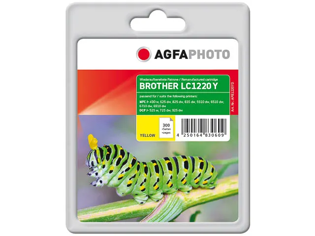 AgfaPhoto Brother LC1220Y MFCJ inkt Geel Rebuilt 300 pagina's