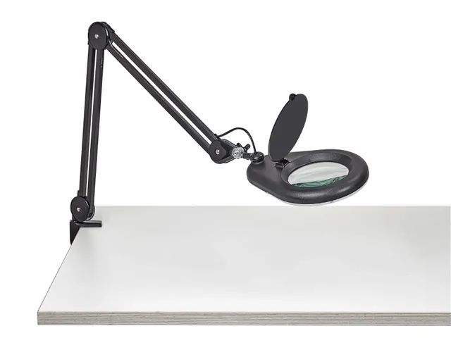 Loeplamp LED MAULviso Zwart met tafelklem