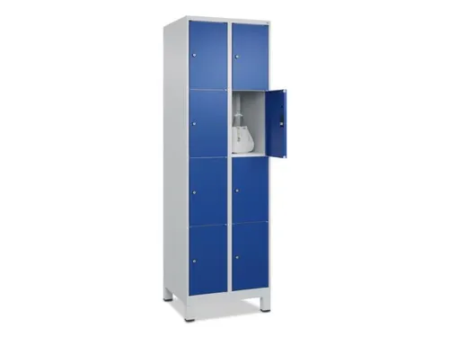 lockerkast,HxBxD 1950x600x500mm,2x4vakken,vak B 300mm,cil.-slot,voeten