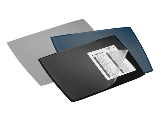 Sous-main ARTWORK 590x470mm avec rabat transparent PP Gris