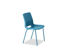 Kunststof kuipstoel,4voeten teal blue,zitting PP teal blue