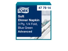Tork 477914 Soft Dinnerservet Advanced Blauwgroen 39x39cm