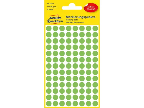 etiket Zweckform 8mm rond 4 vel a 104 etiketjes lichtgroen