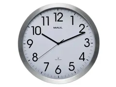 Wandklok MAUL Move RC Ø40cmxx4.5cm aluminium/wit incl.batterij