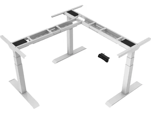 Elektrisch Verstelbaar Zit-Sta Frame Hoekbureau Wit