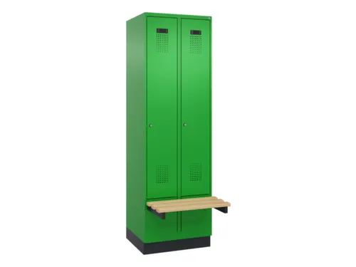 locker met bank,HxBxD 1950x600x815mm,2vak,vak B 300mm,cilinderslot