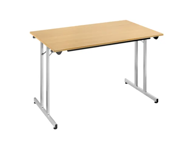 Klaptafel Vrijstaand 120x80 Cm Onderstel Aluminium Blad Beuken