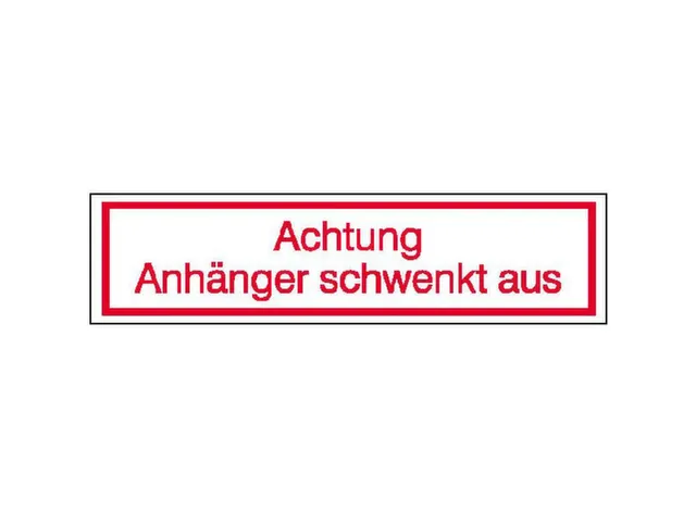 aanwijzingsbord,Let op Aanhangwagen zwenkt uit,aluminium gemerkt