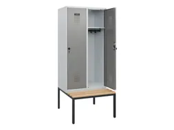 locker met bank,HxBxD 1950x800x815mm,2vak,vak B 400mm,draaigrendel