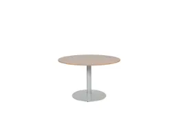 Linesto Vergadertafel Vaste Hoogte 120cm Rond Havana/Kersen 25mm Alu