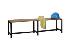 omkleedbank,LxD 1500x370mm,houten lijst beuken,onderstel RAL7035