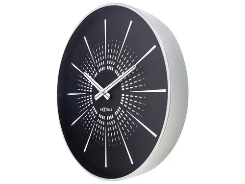 Stille wandklok - 40cm- Zwart - Metaal -NeXtime "Excentric"