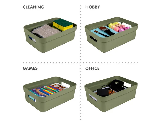 Boîte de rangement Sigma Home 9L vert foncé - 35 x 24,6 x 12,2 cm