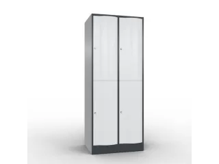 lockerkast cil.slot 1950x770x640mm 2x2 vakken RAL7021 front RAL7035 - 1