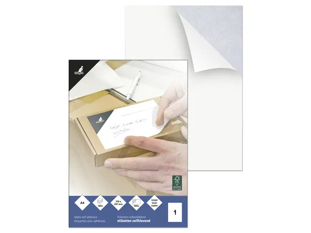 Etiket Kangaro ILK 210x297mm, doos à 100 vel, 1 etiket per A4 vel