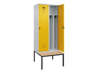 locker met bank,voor scheiding van kleding,HxBxD 2120x800x815mm,2vak - 1
